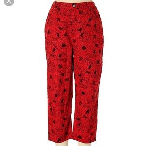 Vintage 90’s Bill brass red floral jeans 14 bohemian